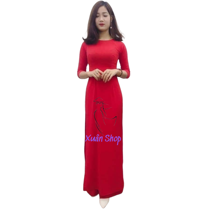 Áo dài lụa tằm kèm quần / áo dài truyền thống / áo dài nữ