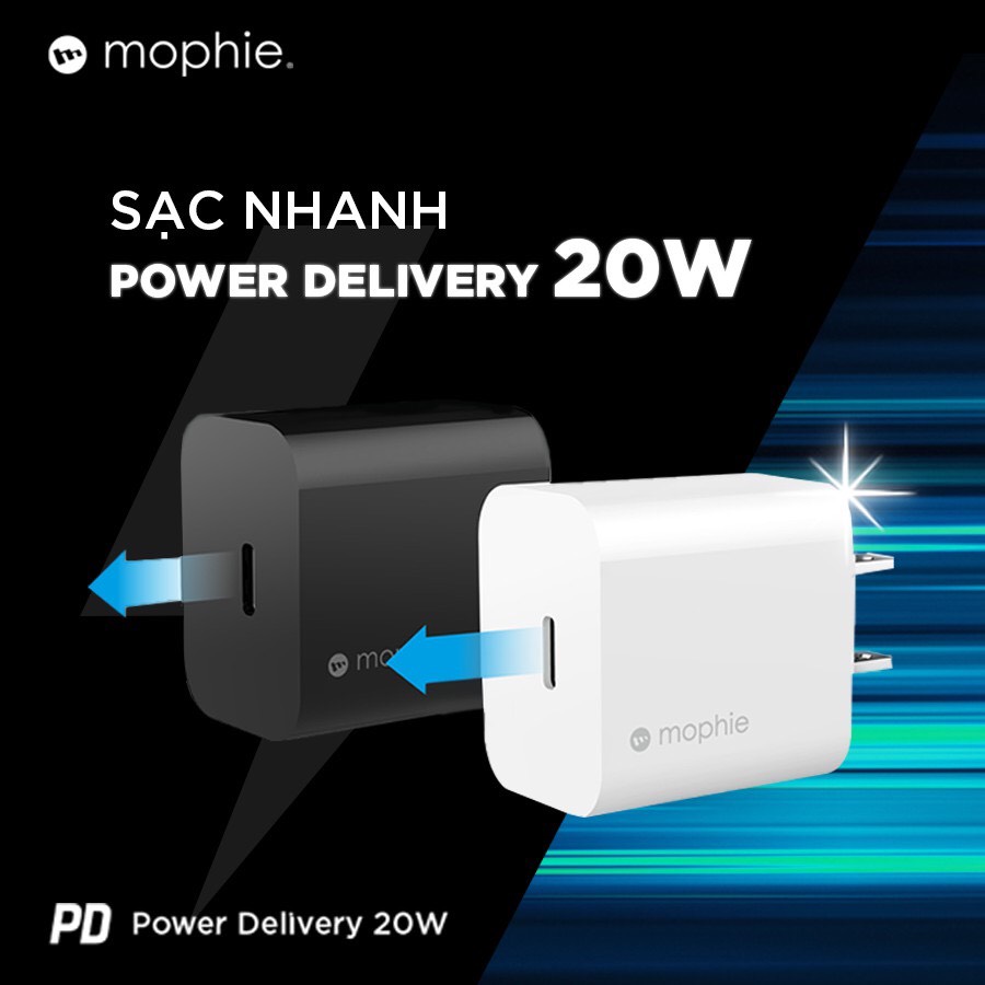 Sạc nhanh Mophie Power Delivery 20W 1 USB-C - Hàng chính hãng