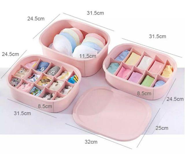 Set 3 hộp đựng đồ lót