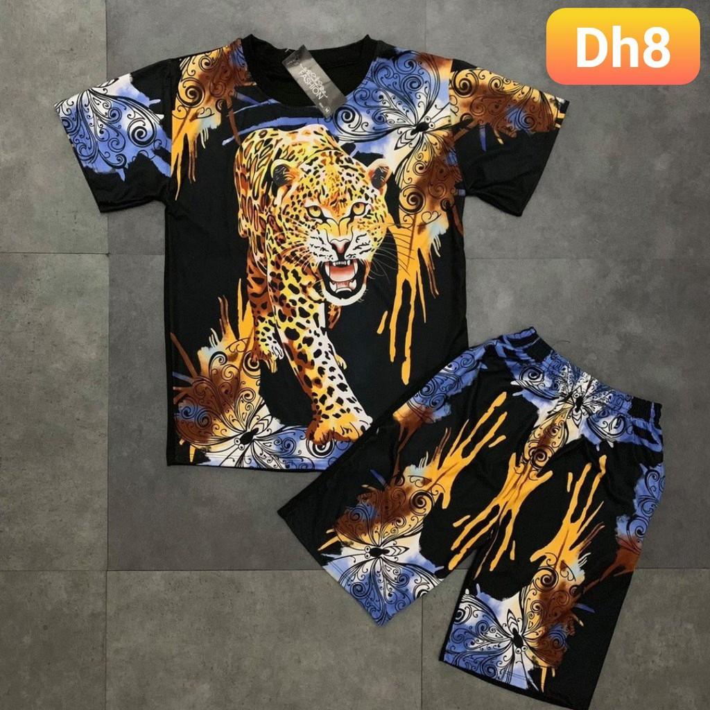 Bộ Nam Hè In Hình 3d Cao Cấp Chất Thun Lạnh Co dãn 4 chiều
