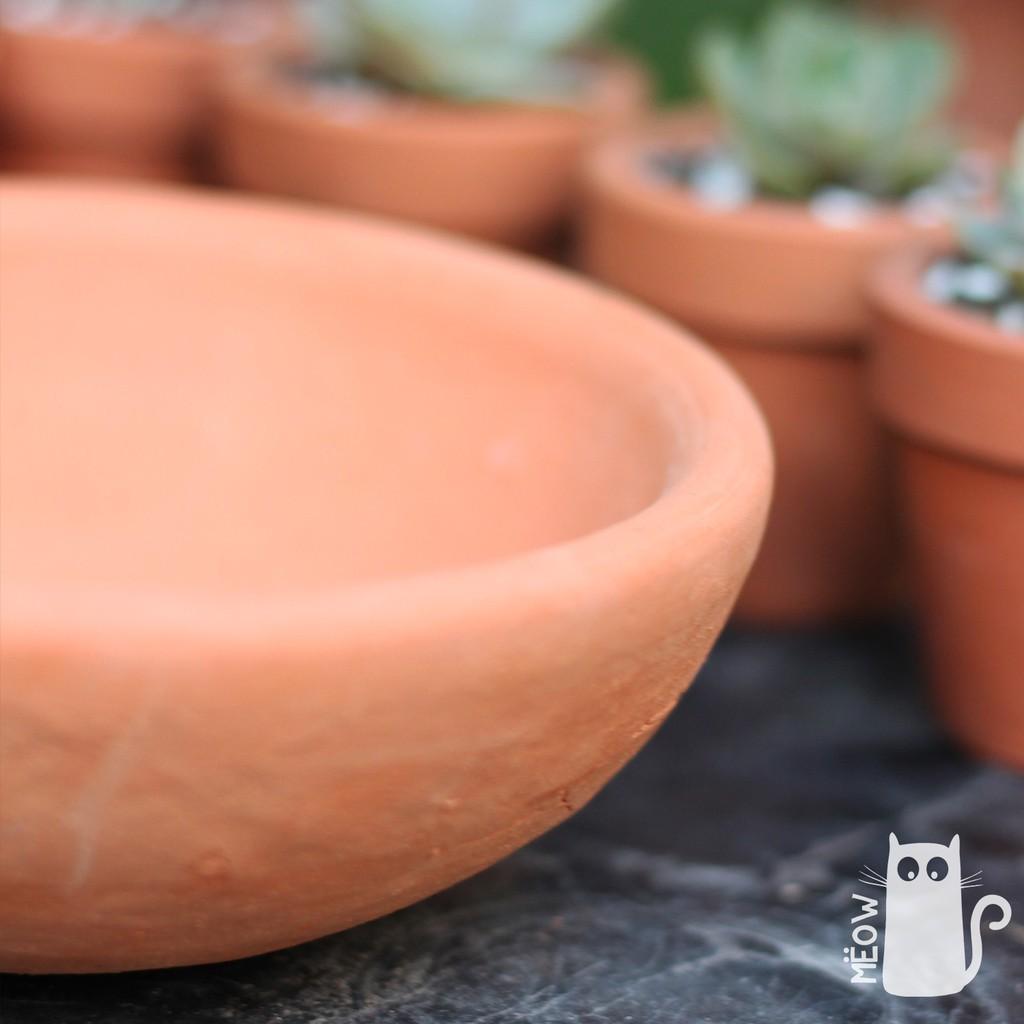 Chậu đất nung Chảo nhỏ 13x5cm | Chậu trồng sen đá, xương rồng, các loại cây mọng nước