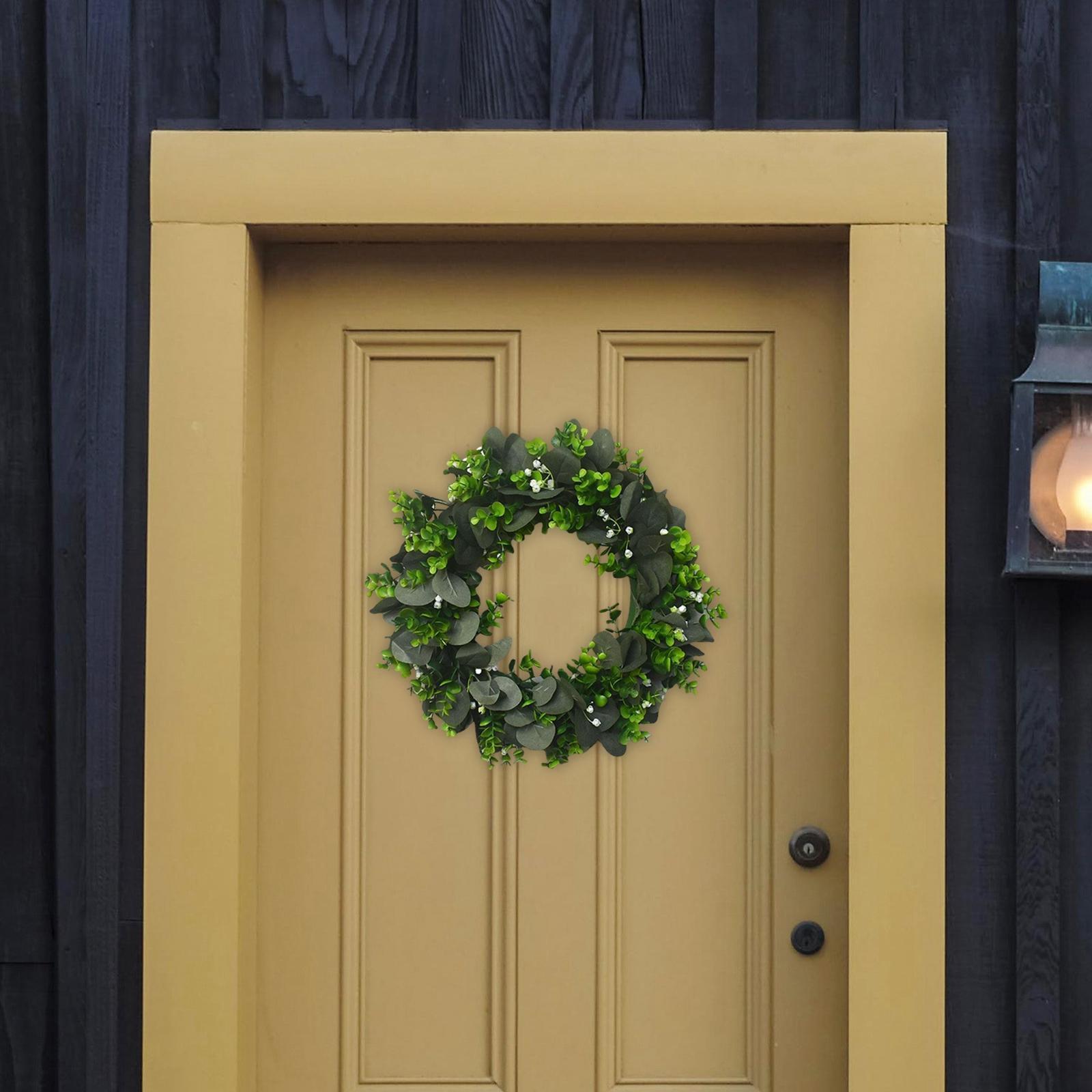 Artificial Green Leaves Wreath new year farmhouse L