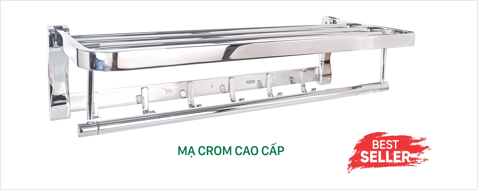 Máng khăn đa năng mạ Crom cao cấp Hoàng Thiện HT 889