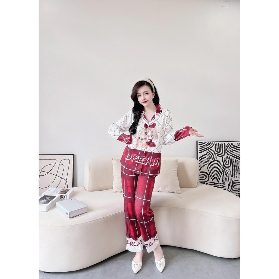 Bộ Pyjama lụa xước ánh kim cao cấp HÀNG THIẾT KẾ MỚI.