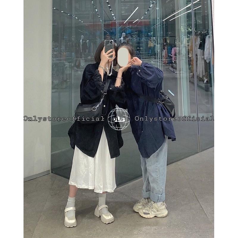 Sơ mi oversize siêu xinhh,chân váy dáng dài