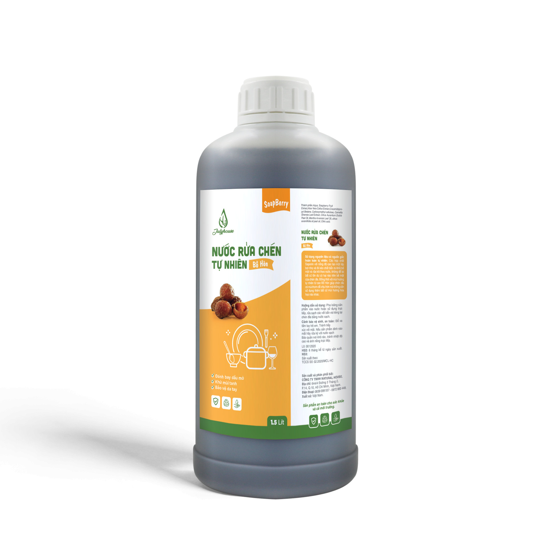 Nước rửa chén JULYHOUSE Bồ Hòn 1.5L