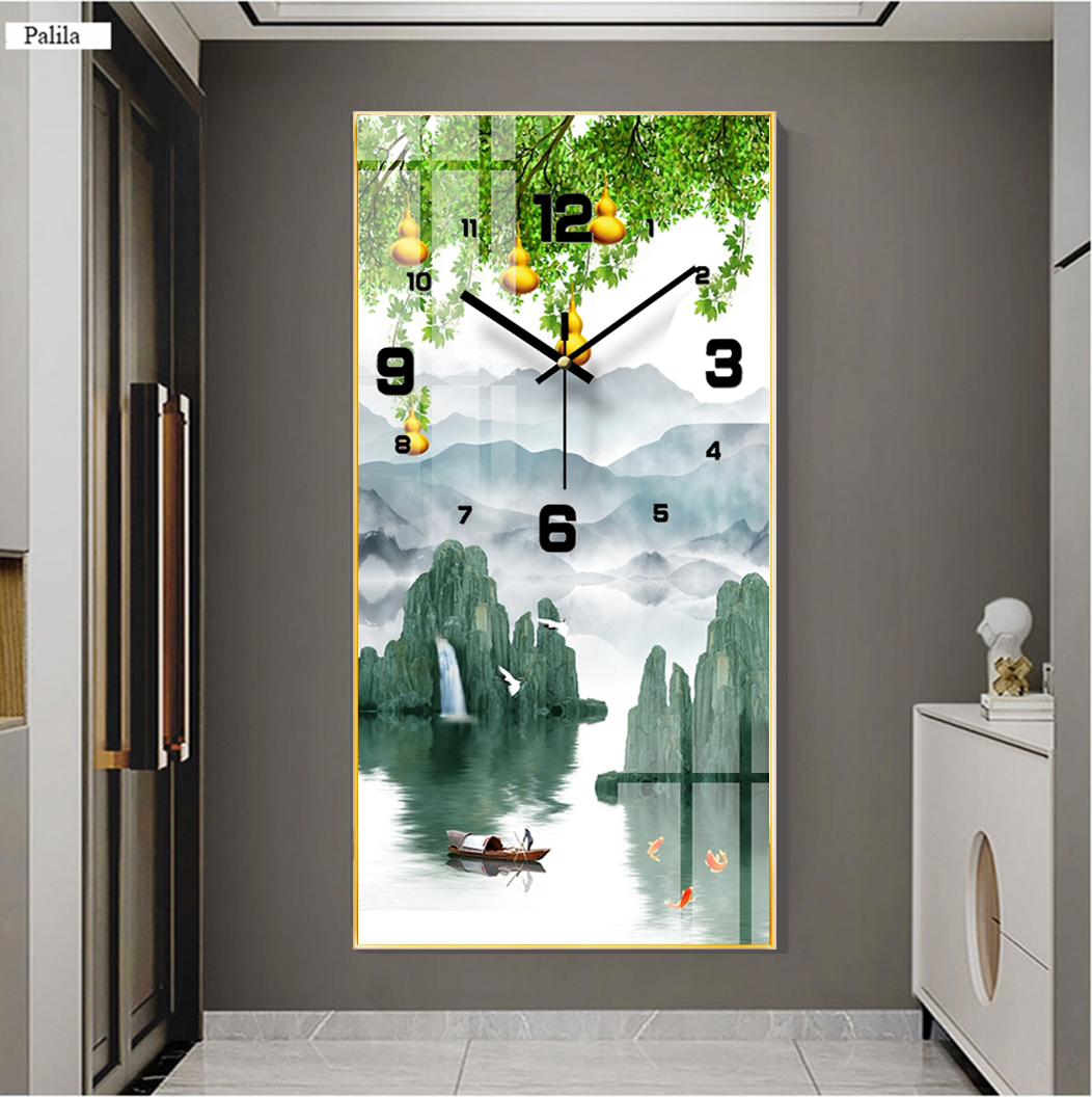 Đồng Hồ Tráng Gương Phong Cảnh Biển Đẹp - Tranh Tráng Gương Treo Tường Cao Cấp