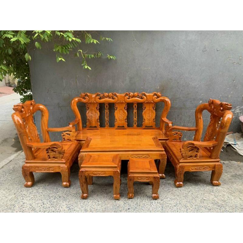 Bộ bàn ghế quốc đào gỗ xoan - NỘI THẤT BÌNH LONG 0988-352-210