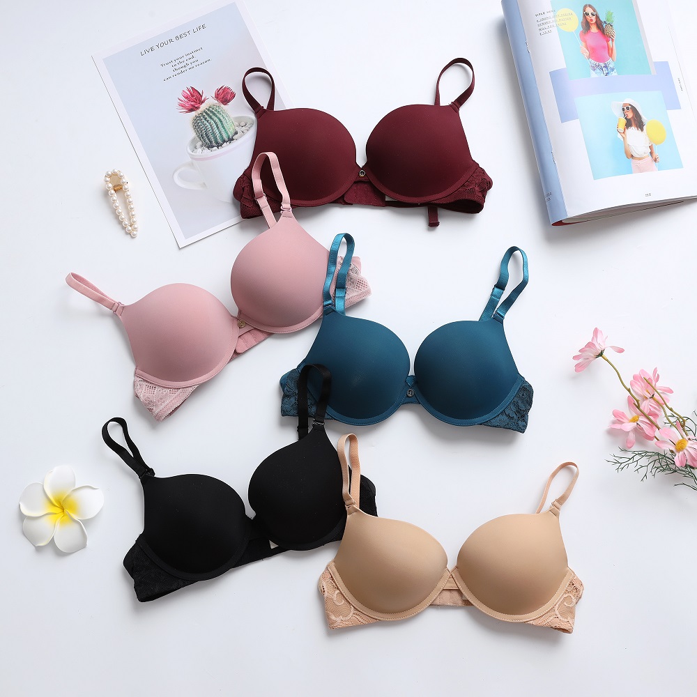 Áo Lót Nữ Flex Magnolia Mút Vừa Có Gọng Trơn Phối Ren Đỏ