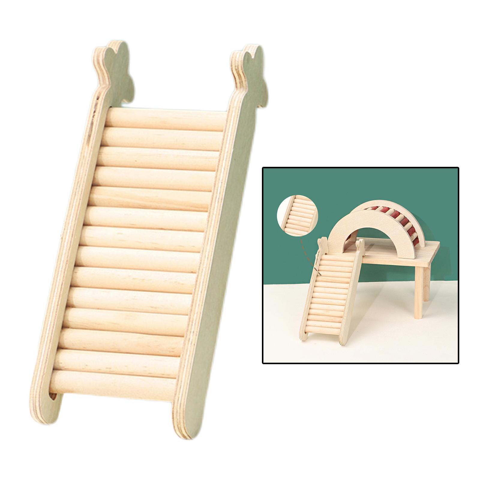 Solid Wooden Rats Hamster Shelter Ladder Decor Small Ladder