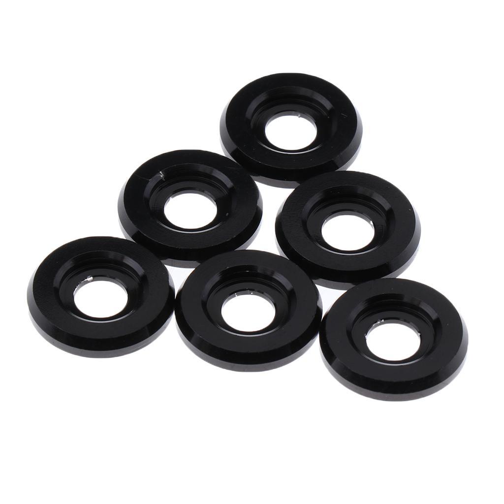 6 Sets Aluminum Alloy M6 x 18mm Washer Engine Bay Screw Black