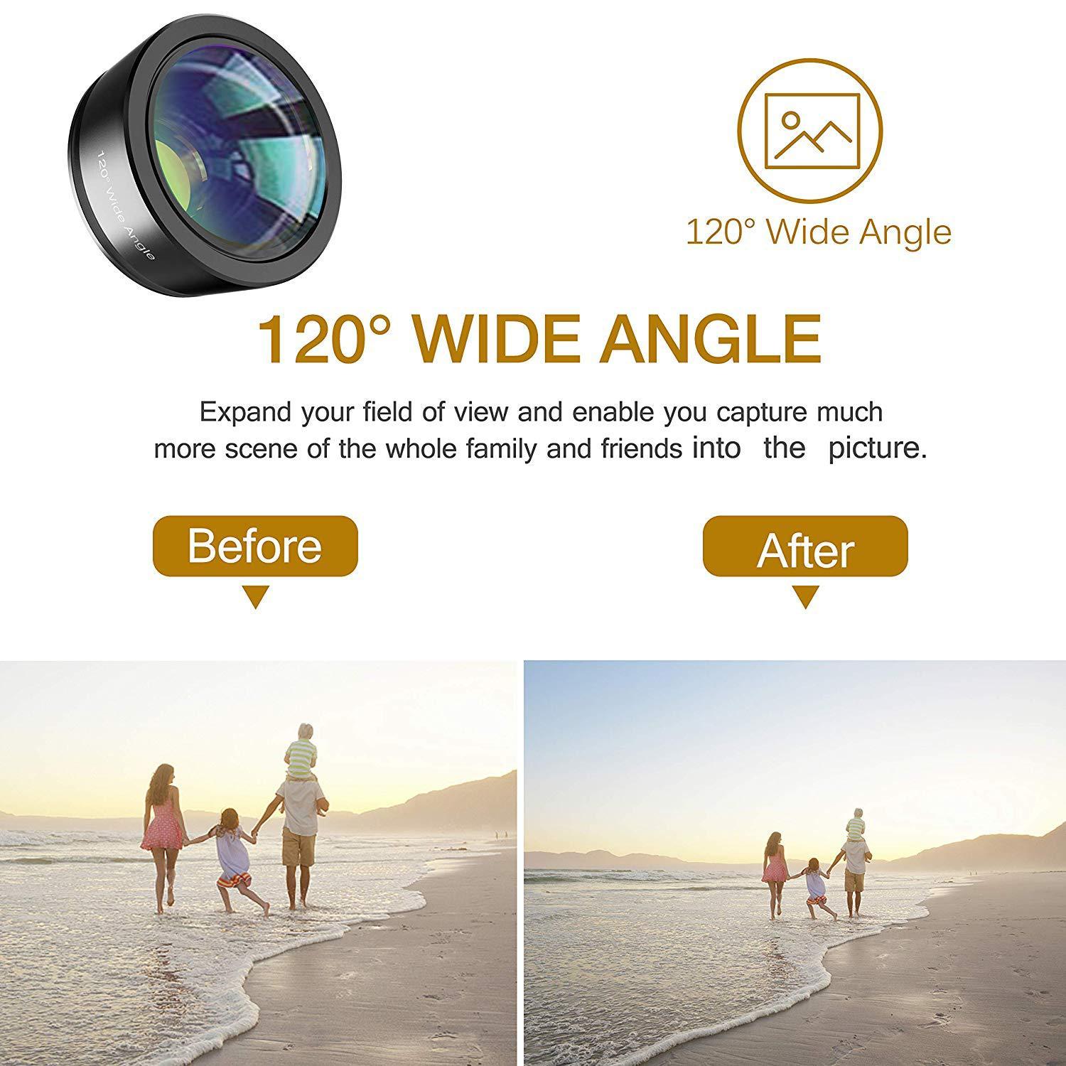 Điện thoại thông minh 3 trong bộ ống kính 1, ống kính vạn hoa, mục tiêu macro 20x, mục tiêu Fisheye 198/120 °, góc nhìn rộng, nhiếp ảnh