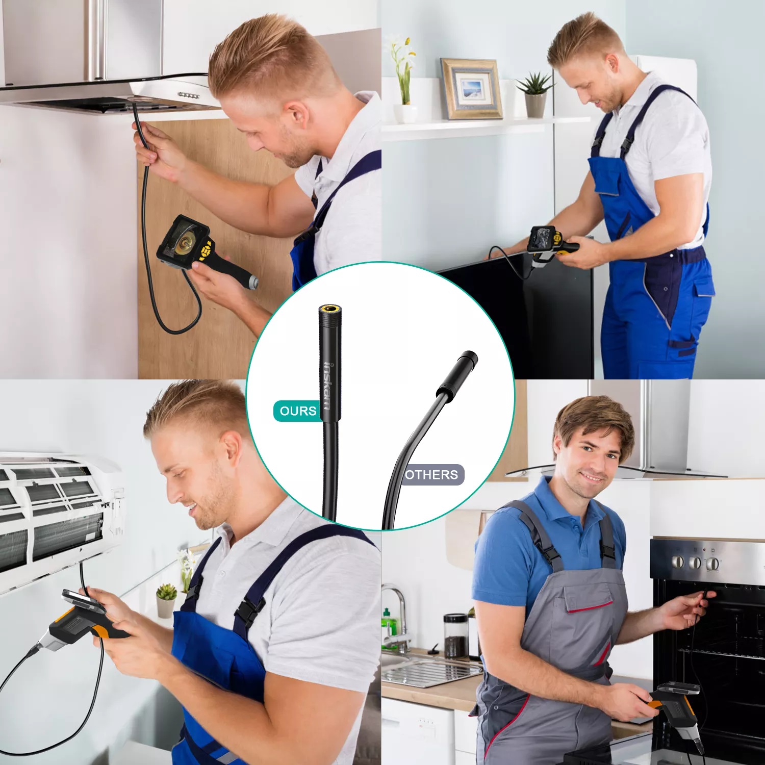 Thiết bị camera soi khe hẹp Terino HD112 (Dây 3 mét, màn hình 4.3inch HD, đường kính 8mm, Camera nội soi công nghiệp) - Hàng chính hãng