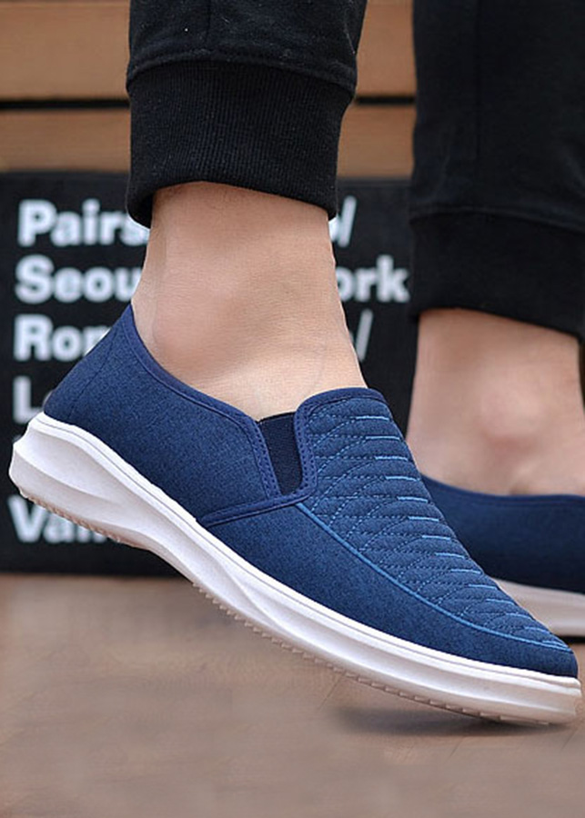 Giày Sneaker Thể Thao Đế Êm Chất Vải Jeans TN85 - Xanh navy