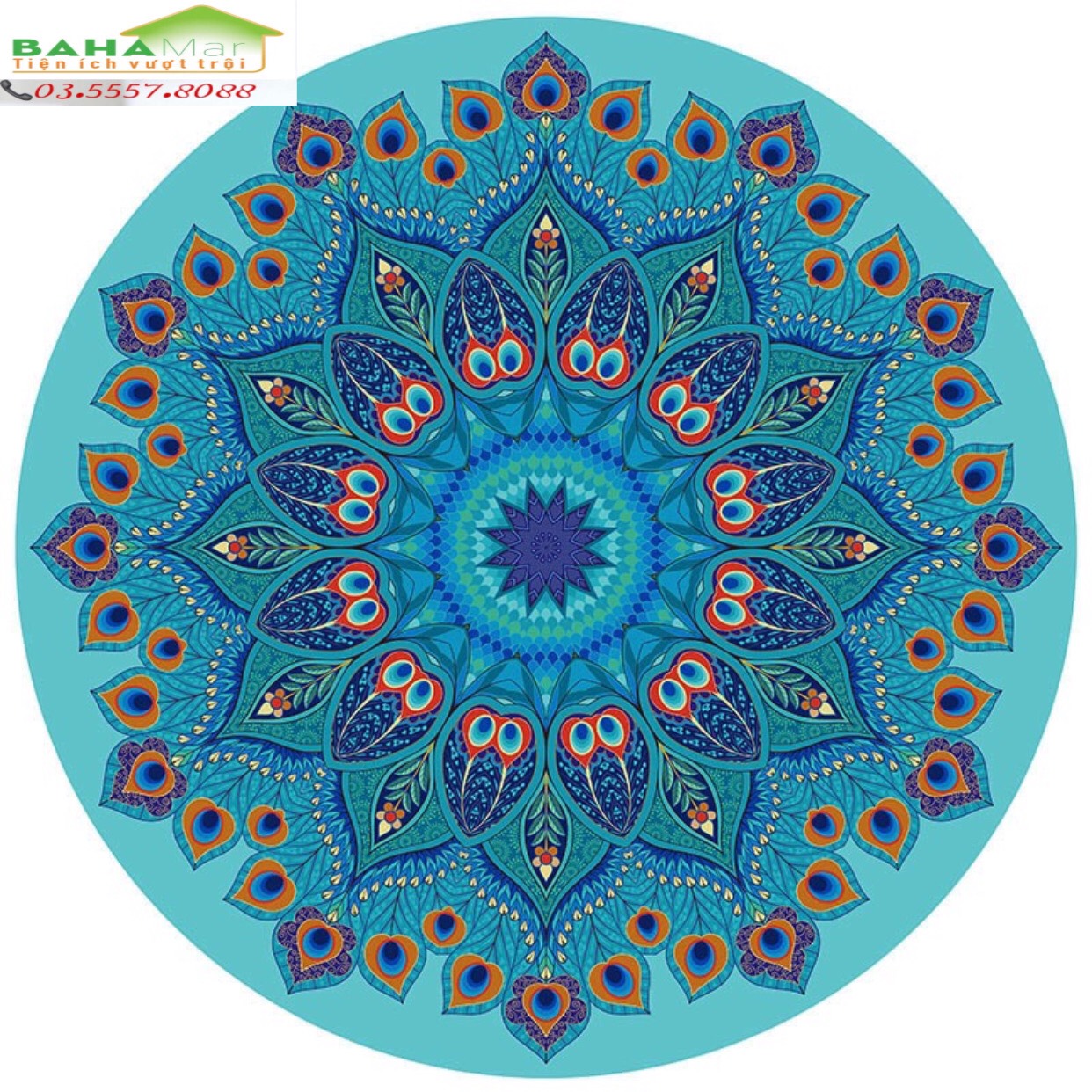 THẢM YOGA TRÒN TẠO NĂNG LƯỢNG &quot;BAHAMAR&quot; tích tụ năng lượng tốt truyền cho người tập rất êm và mịn màng
