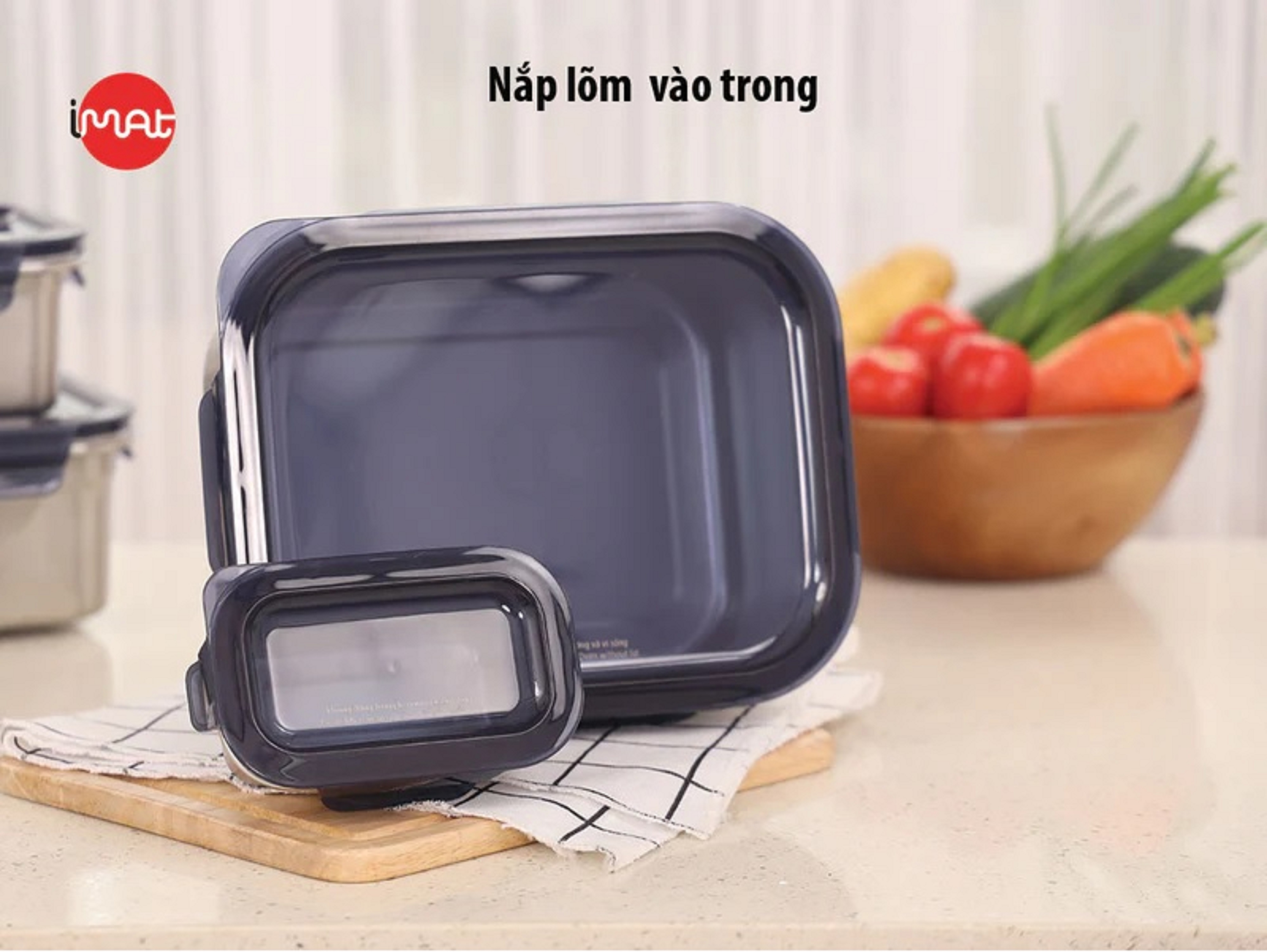 Bộ 4 hộp CAO iMAT inox dùng vi sóng