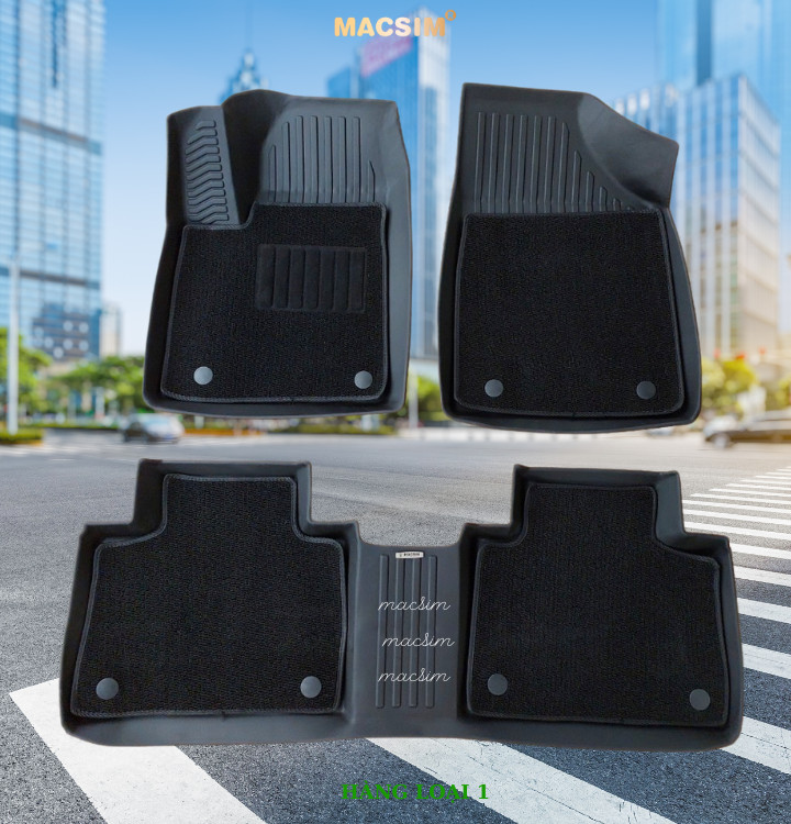 Thảm lót sàn ô tô 2 lớp cao cấp dành cho xe MG HS 2020 - 2024+ nhãn hiệu Macsim chất liệu TPE màu đen