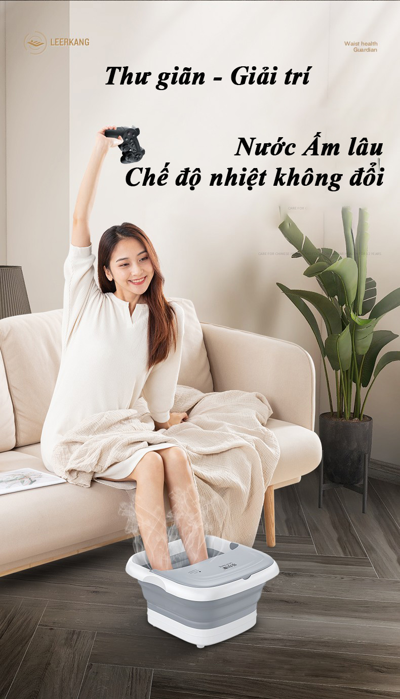 Bồn ngâm massage chân LEK-818T Hàng Chính Hãng tặng kèm túi thuốc ngâm chân massage