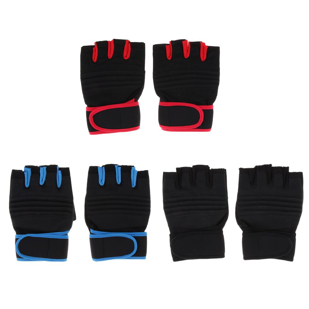 Half Finger Breathable Anti-Slip Climbing Cycling Fishing Gloves Red