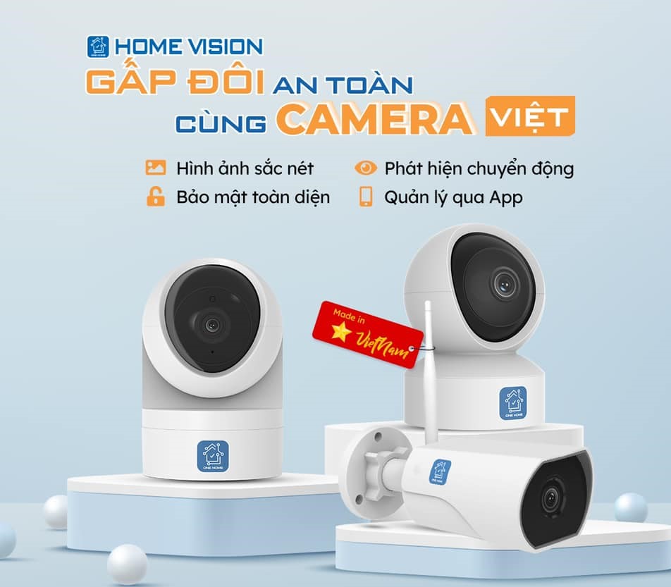 Camera IP Wifi VNPT Technology ONE HOME HVIP01 xoay 360 quan sát rõ ngày và đêm kèm thẻ nhớ hàng Việt Nam
