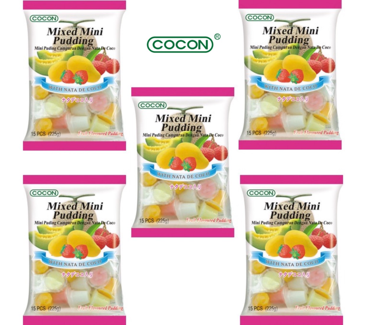 COMBO 5 GÓI THẠCH TRÁI CÂY NHIỆT ĐỚI COCON 225G