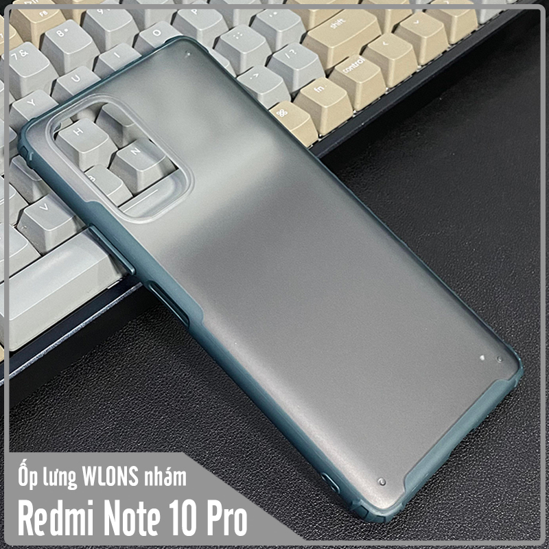 Ốp lưng chống sốc cho Xiaomi Redmi Note 10 Pro nhám viền màu