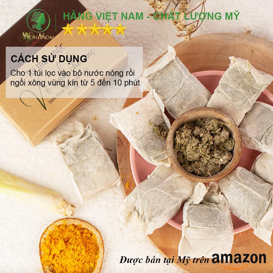 Bộ tái tạo, thơm tho cửa mình sau sinh Wonmom ( 1 Chậu xông cửa mình + 1 Hộp thảo mộc xông cô bé