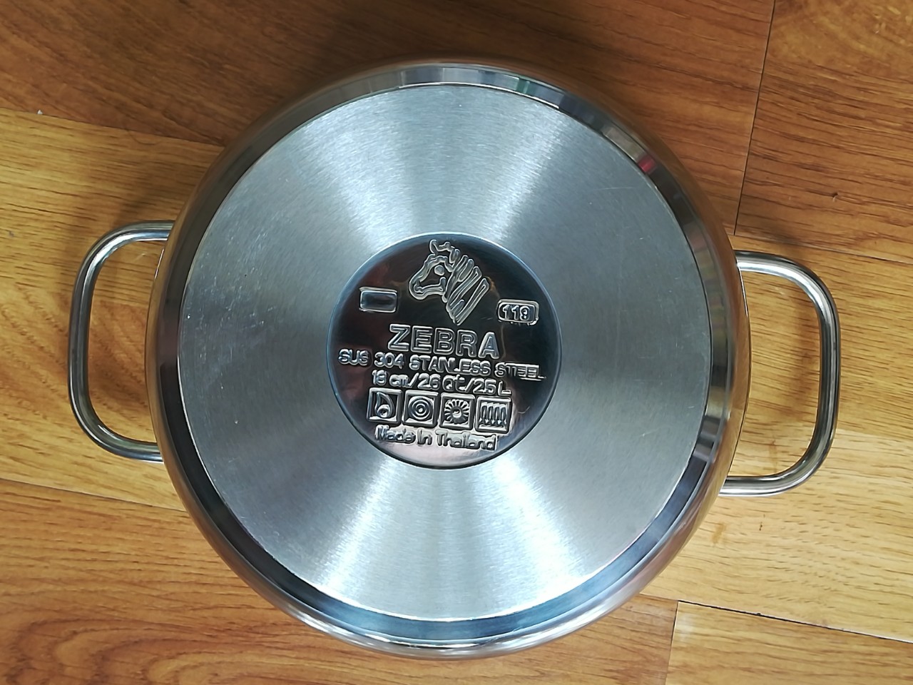 Bộ Nồi 3 Đáy Bếp Từ Inox SUS 304 Zebra Thái Lan Nắp Phẳng 18cm 20cm 22cm-180827