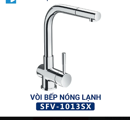Vòi Rửa Bát Inax SFV-1013SX Nóng Lạnh rút dây cao cấp - Hàng chính hãng