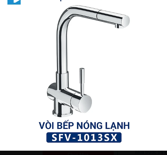 Vòi Rửa Bát Inax SFV-1013SX Nóng Lạnh rút dây cao cấp - Hàng chính hãng