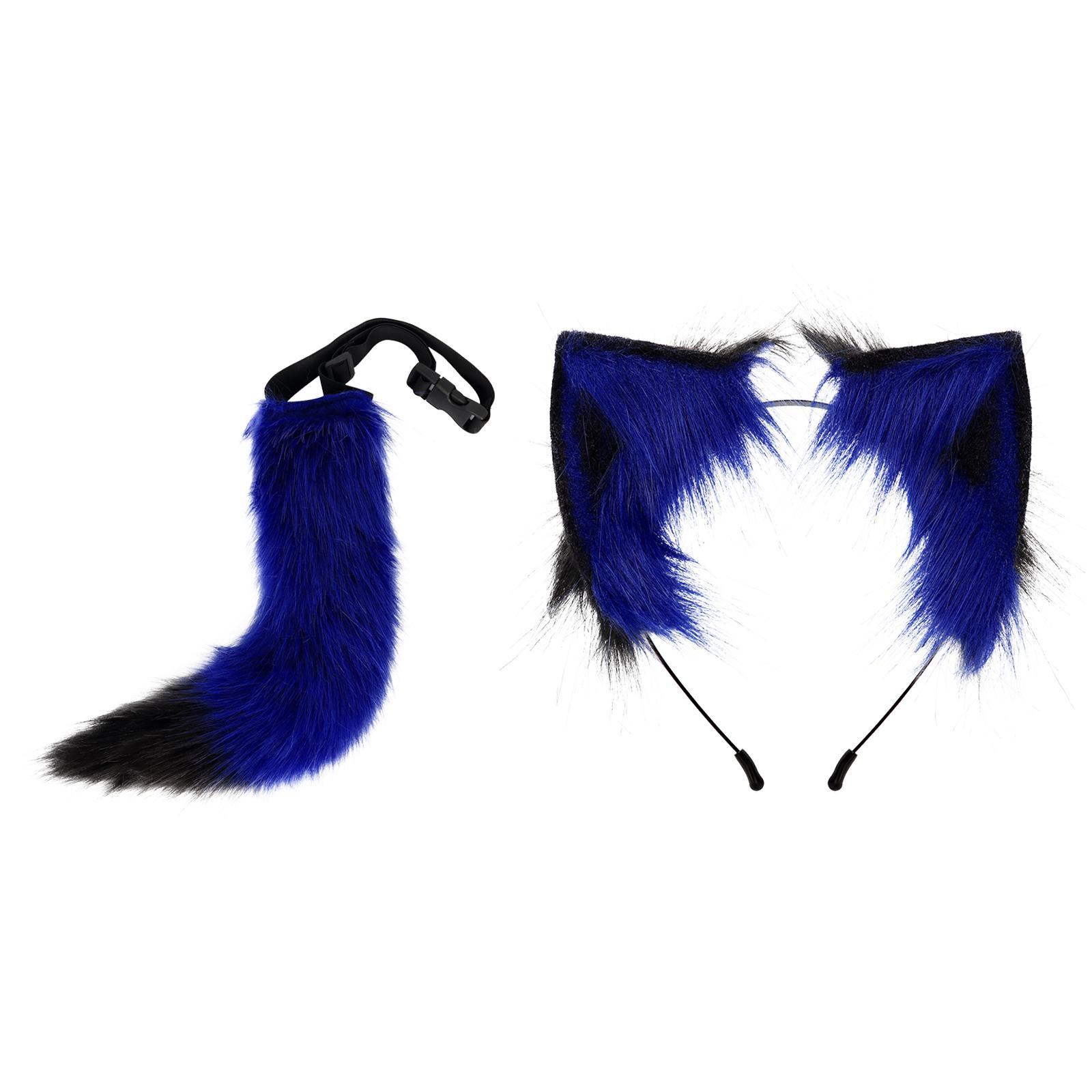 Ears and Tail Headdress Costume Accessories Lolita Cosplay Cat Ear Faux Gifts Ears Hair Clip Hair Hoop for Dance Performance Prom Kids