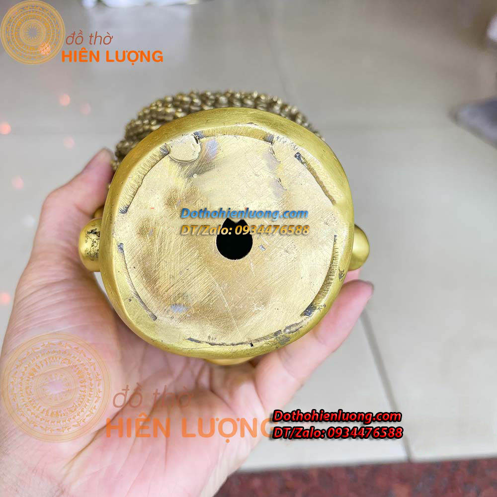 Tượng Đầu Phật Thích Ca Bằng Đồng Vàng Cao 17cm, Nặng 1,5kg Đẹp - Đồ Thờ Hiên Lượng