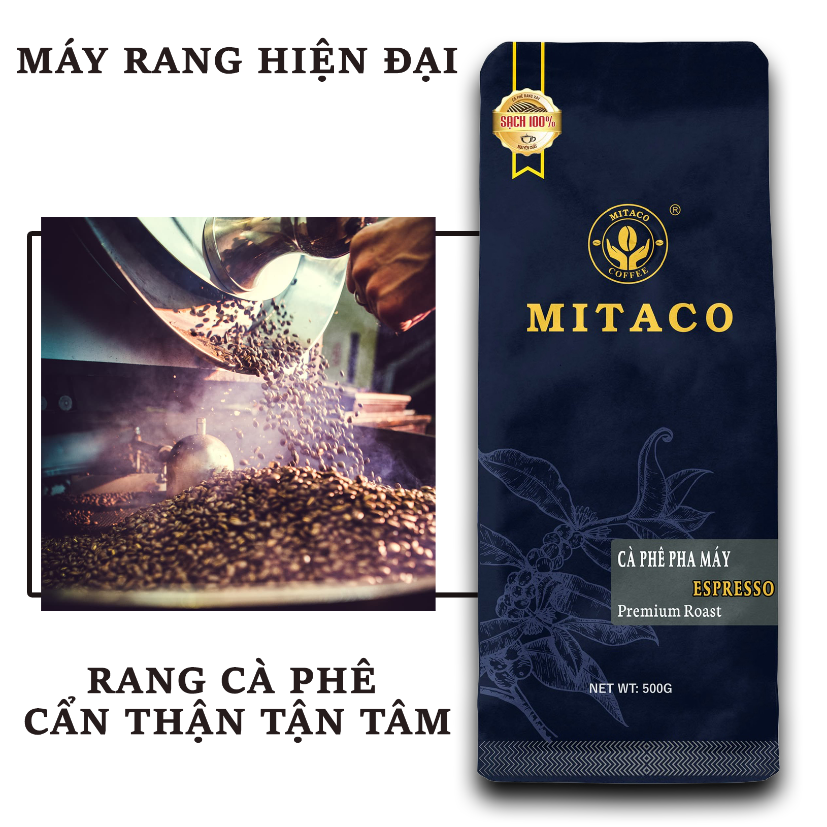 Cà Phê Pha Máy (ESPRESSO) MITACO COFFEE (Gói 500g)