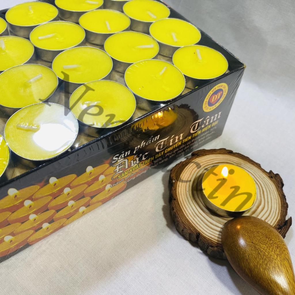 Hộp nến bơ 100 viên Tealight cao cấp không khói không mùi an toàn cho người sử dụng