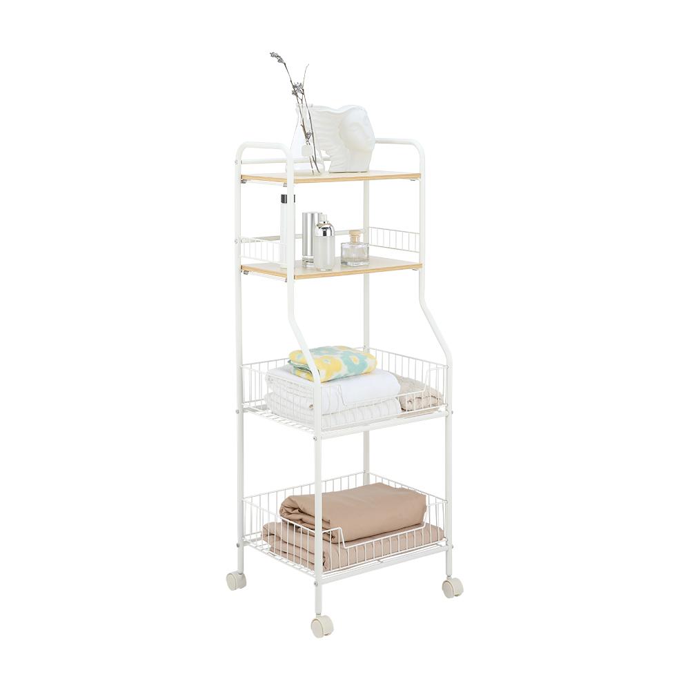 Kệ nhà tắm đa năng 4 tầng SPEED SHELF khung thép cao cấp sơn trắng kết hợp bánh xe di chuyển tiện lợi | Index Living Mall - Phân phối độc quyền tại Việt Nam