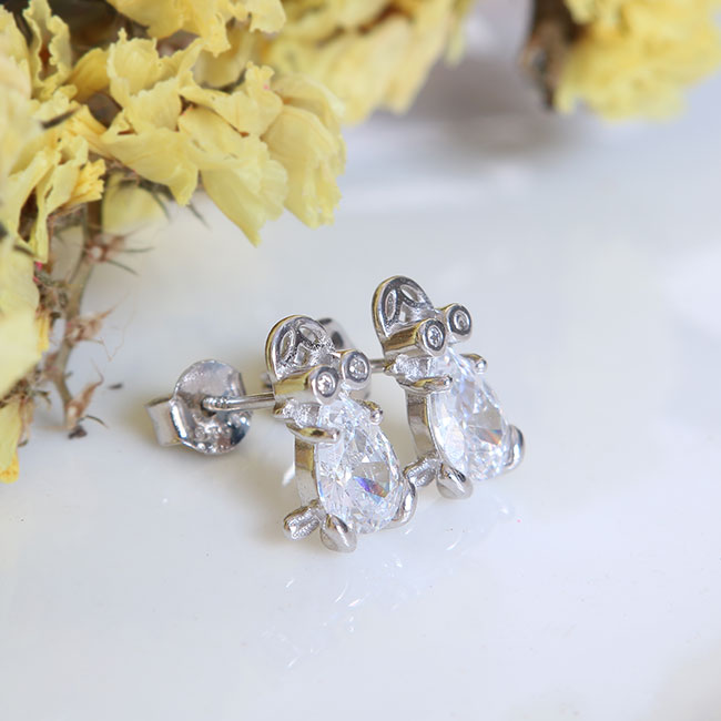 Bông tai bạc nữ Cóc ngậm tiền