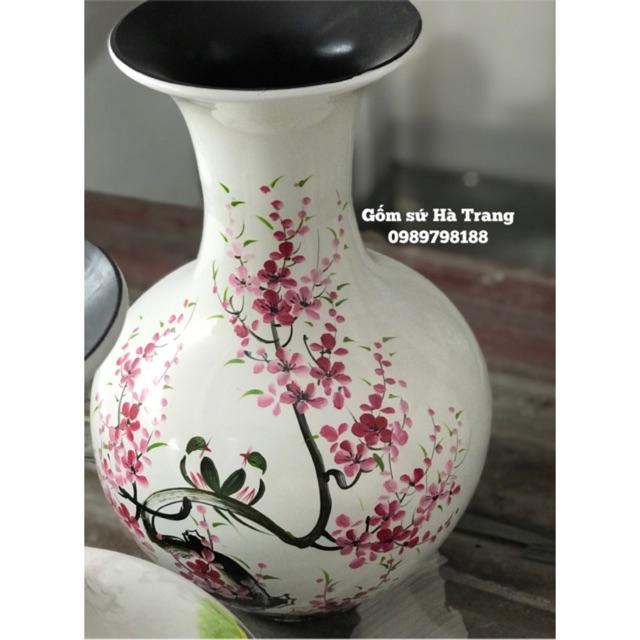 Lọ tỏi sơn mài gốm sứ Bát Tràng cao50cm