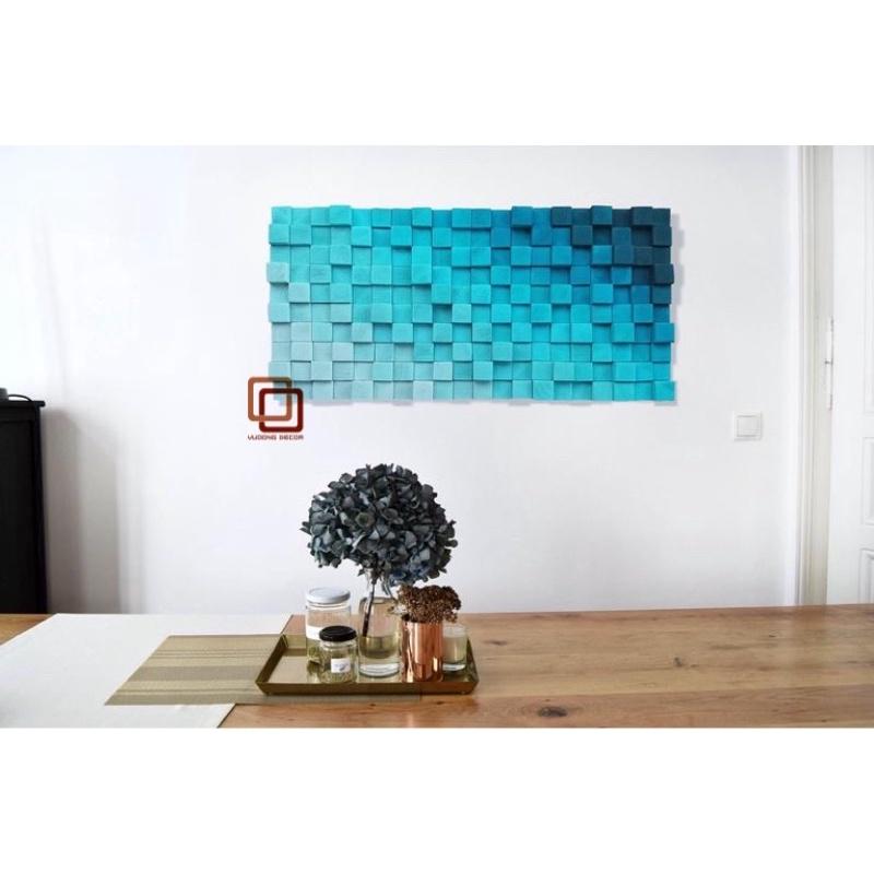 Tranh gỗ trang trí 3D tone XANH NGỌC BÍCH NHẸ NHÀNG -