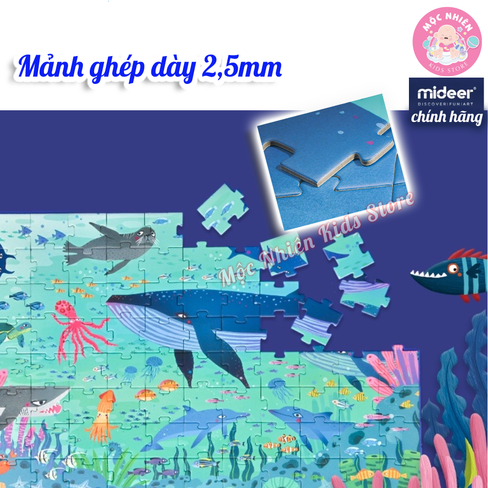 Đồ chơi xếp hình Mideer Puzzle MD3110 - Valy xếp hình Đại dương tuyệt diệu - 104 mảnh ghép