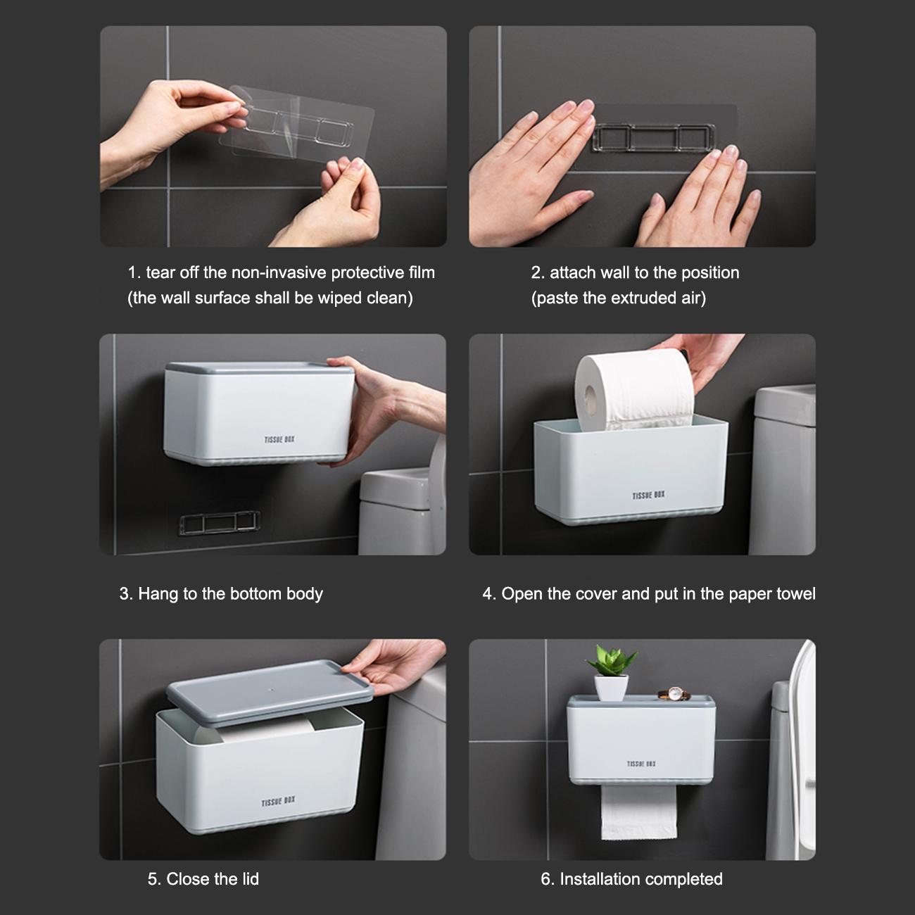 Hộp Đựng Khăn Giấy Gắn Tường Chống Thấm Nước Tiện Dụng