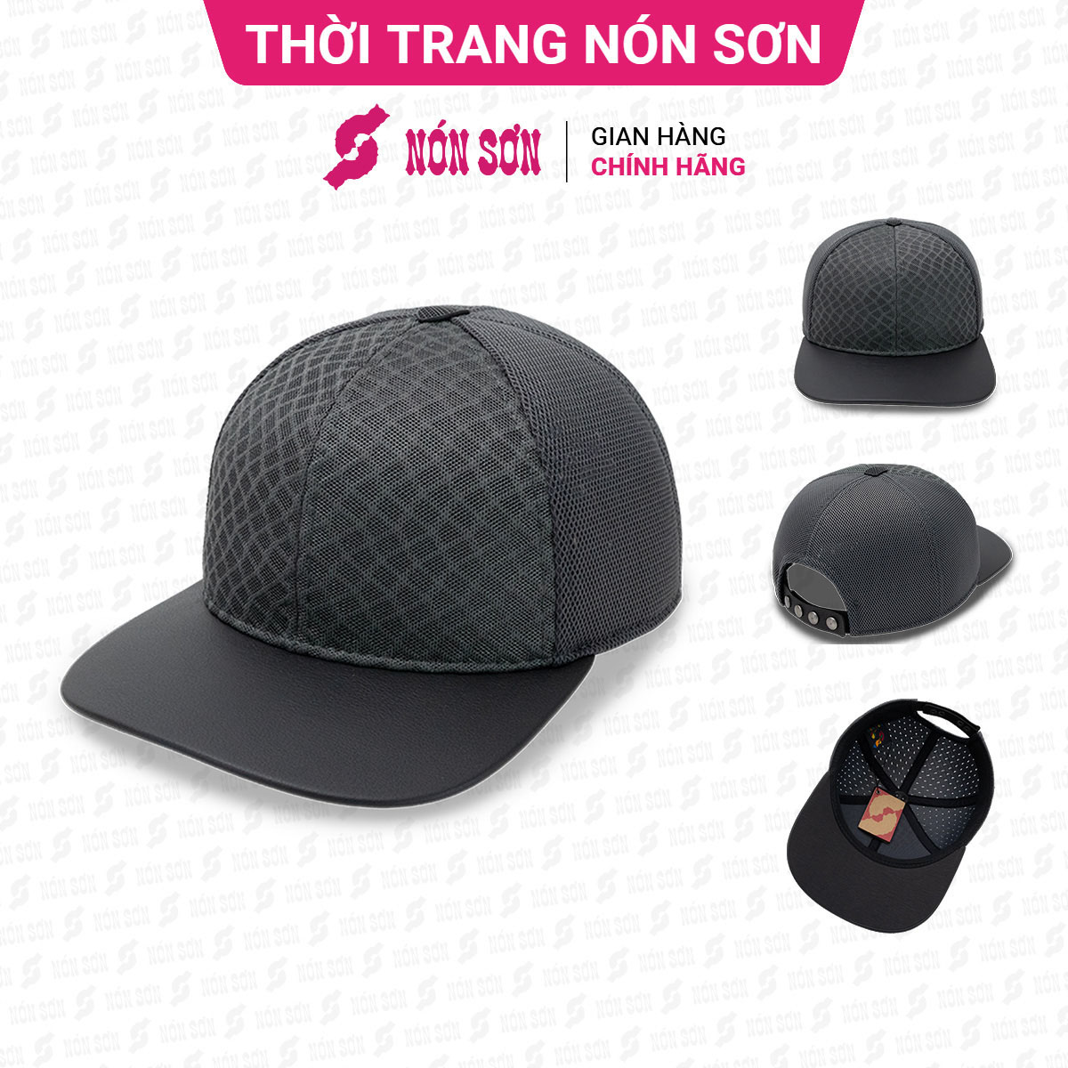 Mũ snapback hiphop nam nữ NÓN SƠN chính hãng MC210BK-XM5