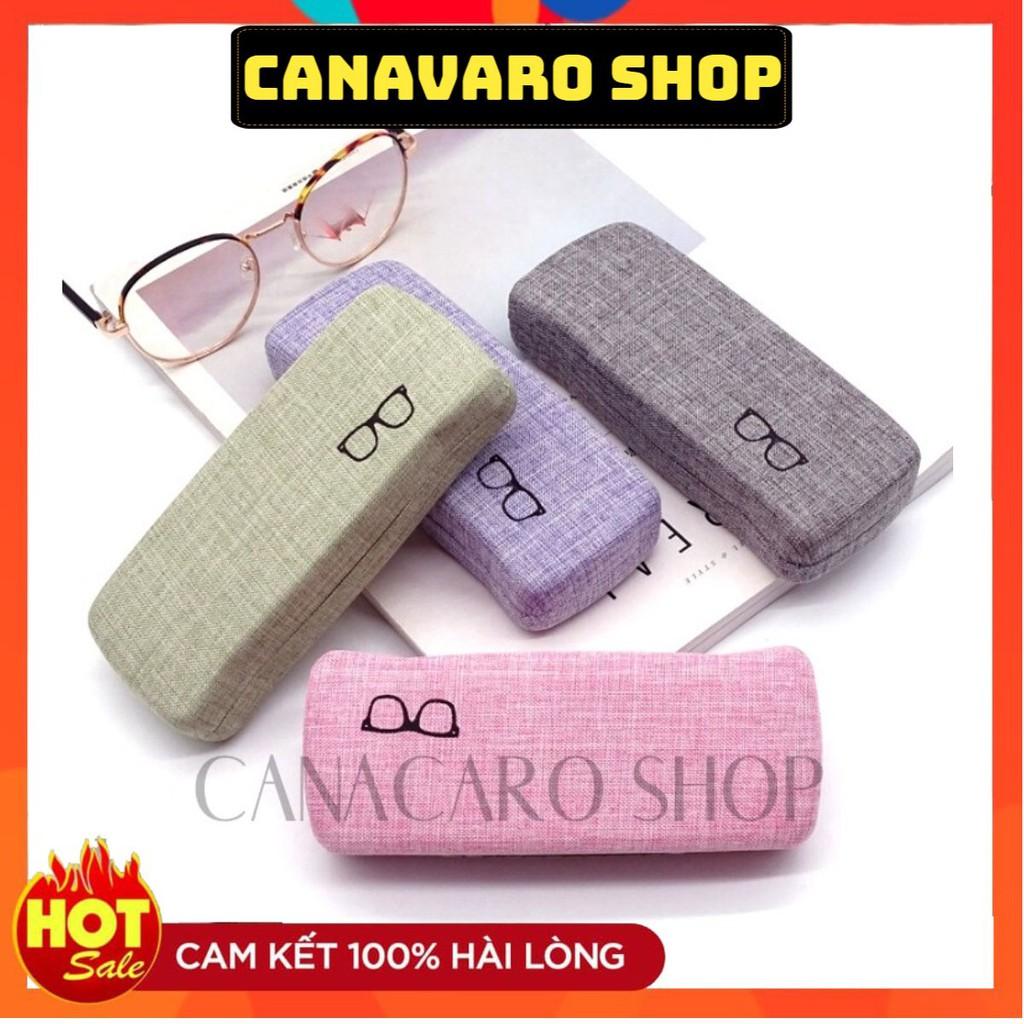 Hộp đựng kính cận đẹp dễ thương cute thời trang cao cấp kèm khăn lau nhiều màu CANAVARO SHOP HCV012