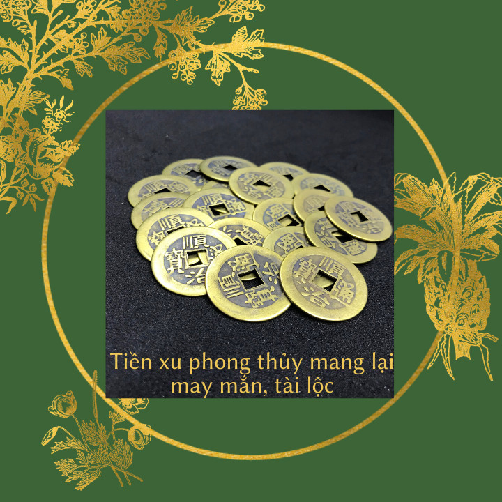 Combo 20 đồng xu phong thủy, chất liệu đồng, đem may mắn, tài lộc, cầu bình an – TMT Collection – SP001136