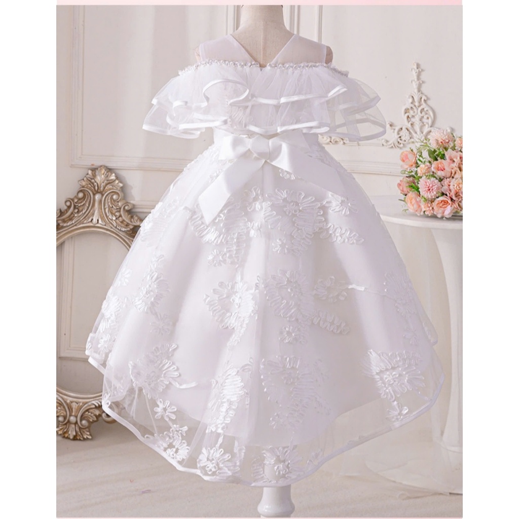 Đầm công chúa cho bé gái màu trắng diện lễ tết dự tiệc giáng sinh năm mới size 14-35kg hàng Quảng Châu