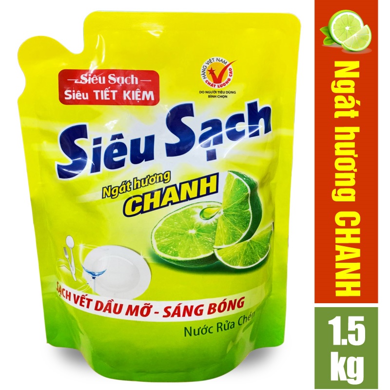 Túi nước rửa chén LIX siêu sạch hương chanh 1.5kg N4302