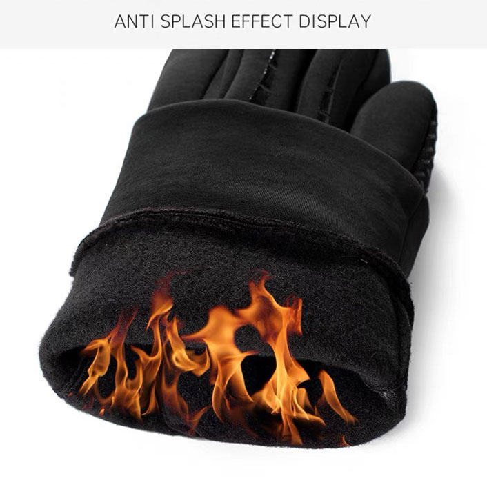 Găng tay nam mùa đông lót nỉ lông ấm áp lòng bàn tay chống trượt, cảm ứng điện thoại GTN2