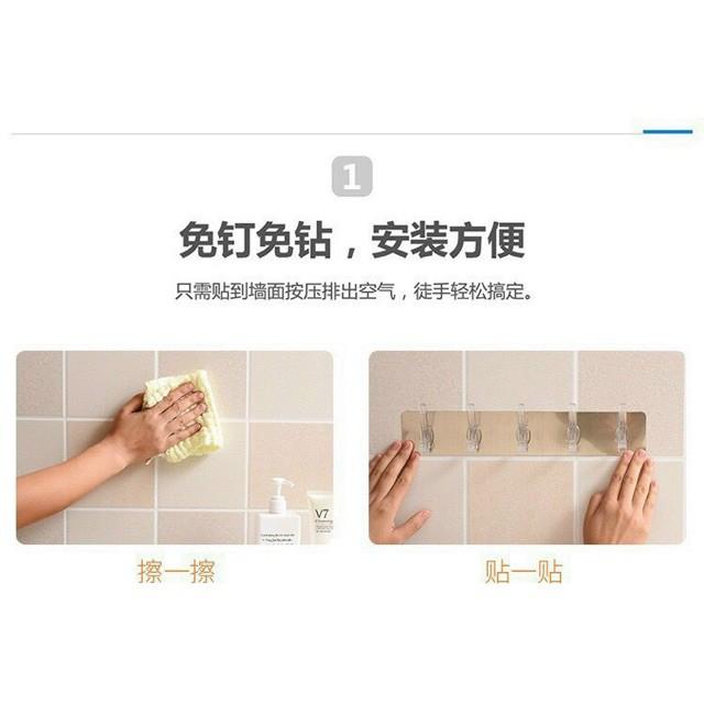 Sét 1-3 GIÁ TREO ĐỒ DÁN TƯỜNG 5 CHẤU MÓC TRONG SUỐT