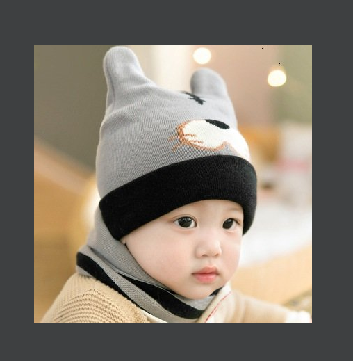 Hình ảnh Set mũ len liền khăn  mẫu Tiger có tai cho bé trai bé gái