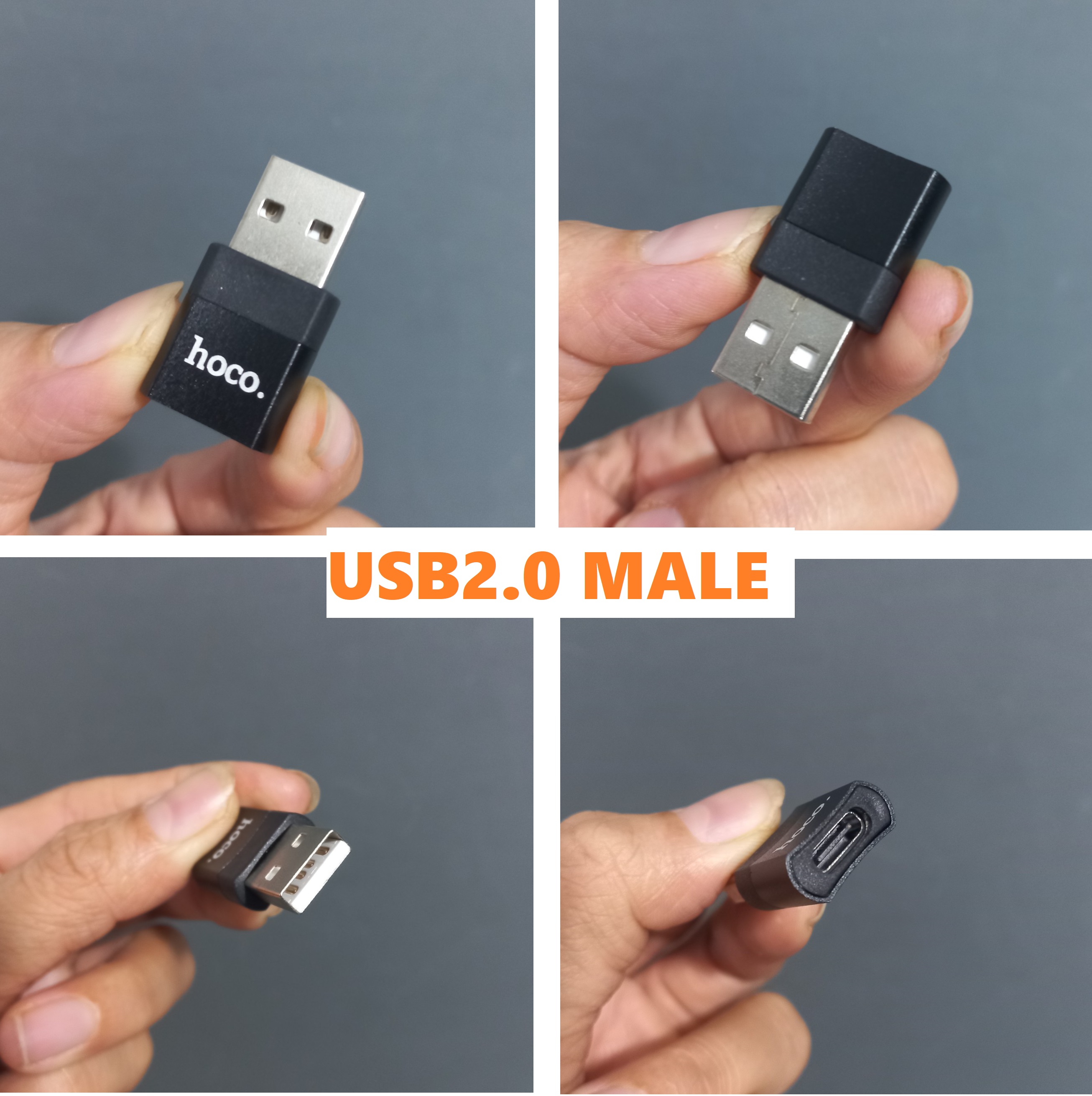 Đầu chuyển type C sang USB 3.0 / iP hỗ trợ OTG cho điện thoại tablet laptop hoco UA17 _ hàng chính hãng