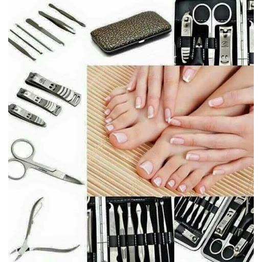 Bộ Cắt Tỉa Móng Tay 12 Chi Tiết Bằng Thép Không Gỉ, Bao Da Cao Cấp, Tiện Dụng, Ngăn Nắp